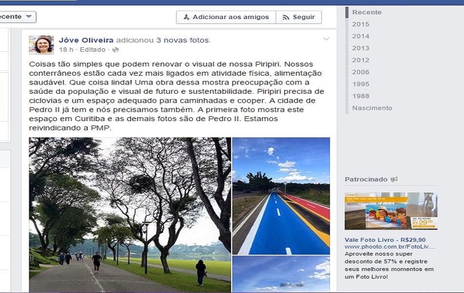 Ciclovia serve como referência para reivindicação de vereadora