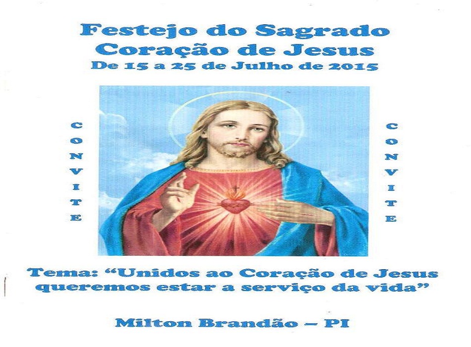Confira a programação do Sagrado Coração de Jesus de 15/25 de julho