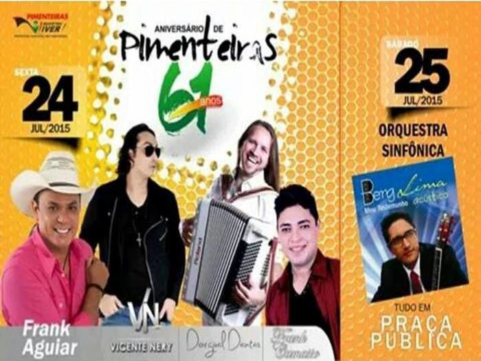 Dorgival, Vicente Nery e Frank Aguiar no aniversário de Pimenteiras - Imagem 1