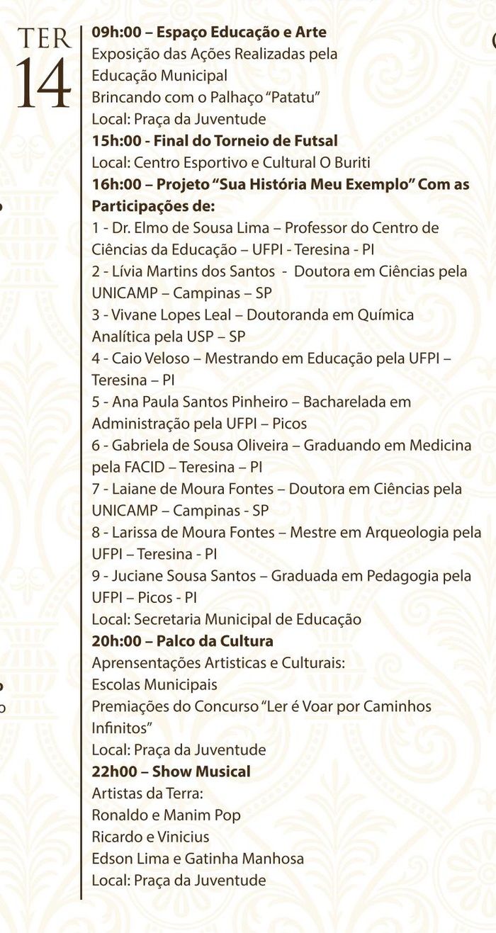 Confira a Programação da XXXII da Semana Cultural da Juventude Ipiranguense - Imagem 5