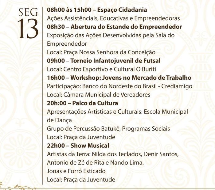 Confira a Programação da XXXII da Semana Cultural da Juventude Ipiranguense - Imagem 4