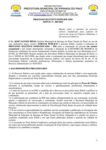 Prefeitura Lança Processo Seletivo Para o Cargo de Professor - Imagem 1