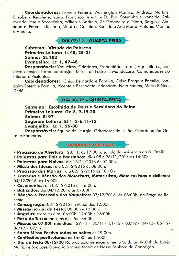 Segunda (28) inicia o festejo da Imaculada Conceição em Pedro II - Imagem 5