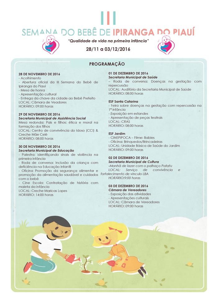 Confira a Programação da III Semana do Bebê - Imagem 1