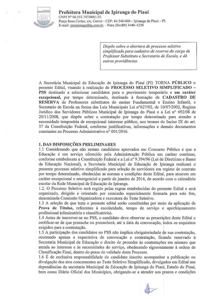 Secretaria Municipal de Educação realiza Processo Seletivo - Imagem 1