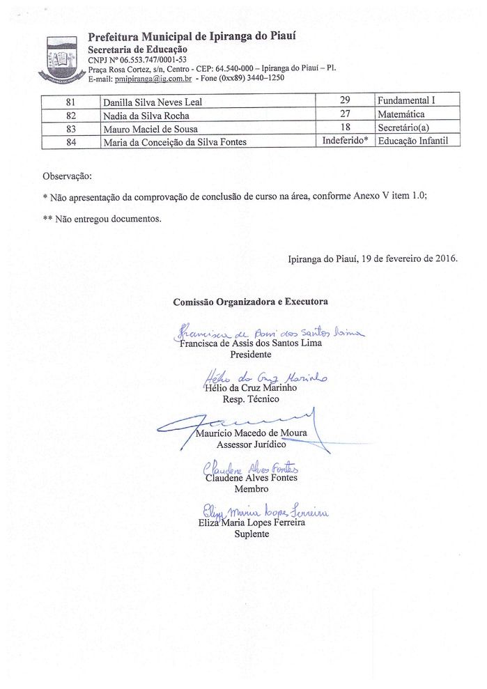 SME de Ipiranga Divulga Resultado Parcial do Processo Seletivo  - Imagem 3