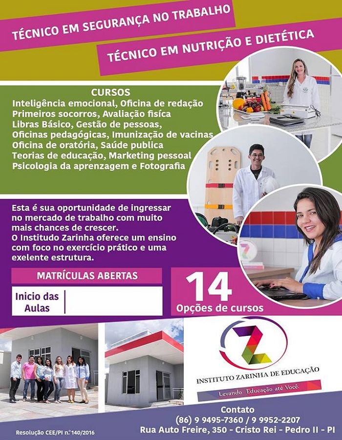 Instituto Zarinha de Educação está com cursos técnicos e rápidos  - Imagem 1