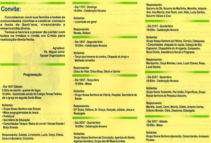 Programação dos festejos de Senhora Sant’ana em Francinópolis - Imagem 1