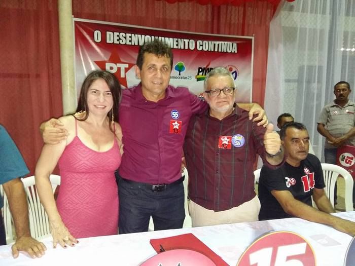 Primeira dama Ana Celia, Canditato a reileeição a prefeito Tonho Veríssimo (PT)  e Zé Valdo a vice (PSD) (Crédito: juazeiroalerta.com.br)