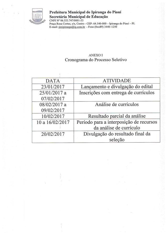 SEMED de Ipiranga Divulga Edital de Processo Seletivo - Imagem 8