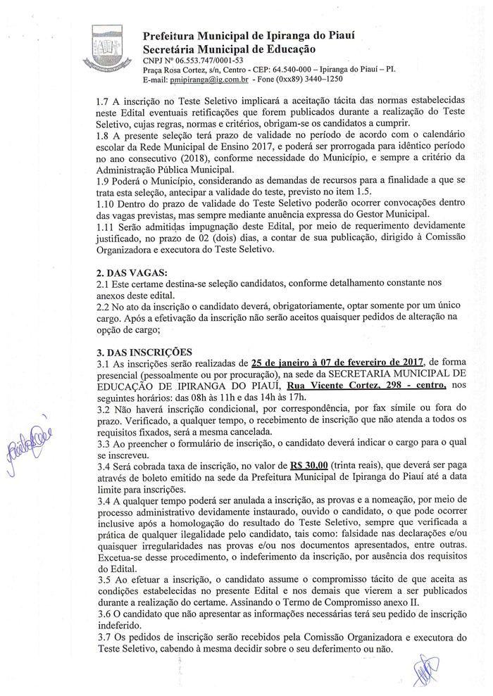 SEMED de Ipiranga Divulga Edital de Processo Seletivo - Imagem 2