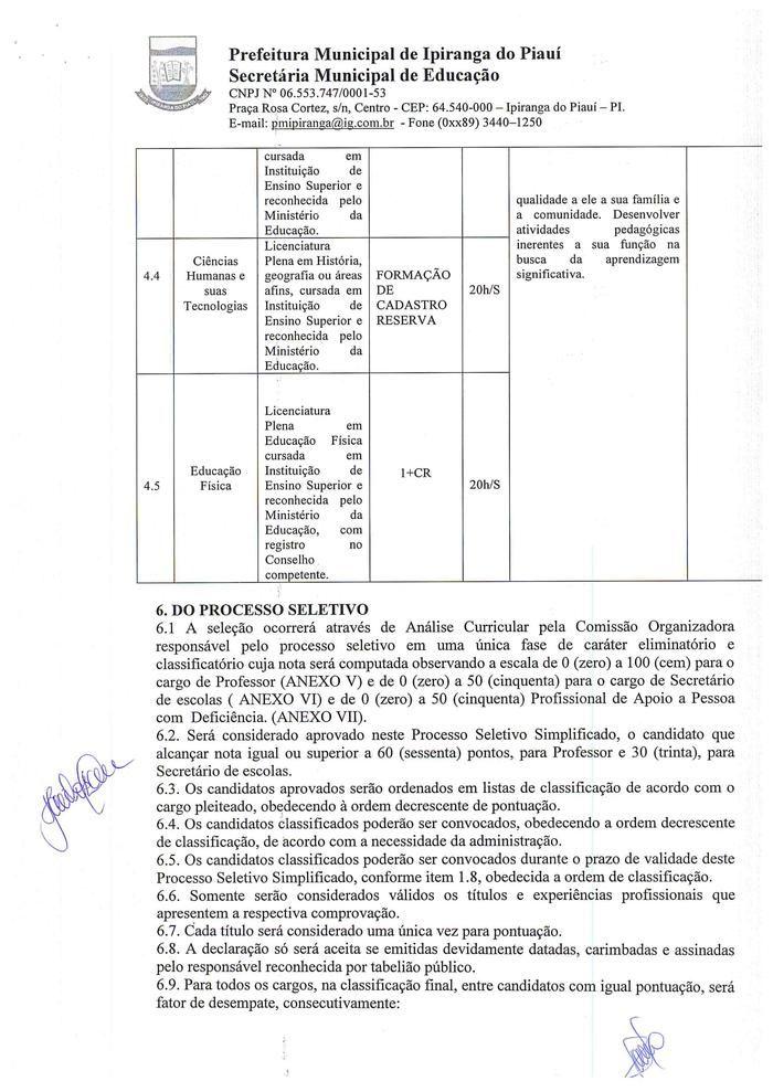 SEMED de Ipiranga Divulga Edital de Processo Seletivo - Imagem 5