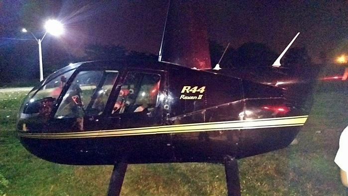 Helicóptero ficou estacionado no local por mais de uma hora.  (Crédito: Kairo Amaral)