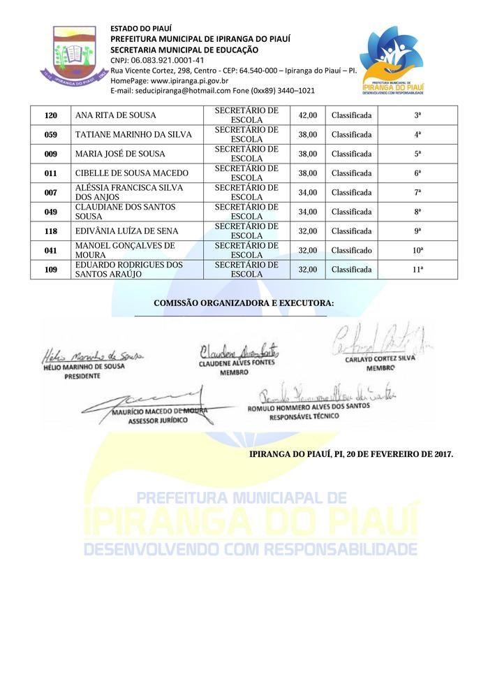 Divulgado Resultado Final do Processo Seletivo - Imagem 3
