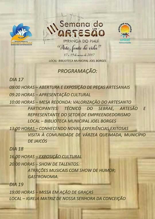 Amanhã Começa a III Semana do Artesão  Ipiranguense - Imagem 1