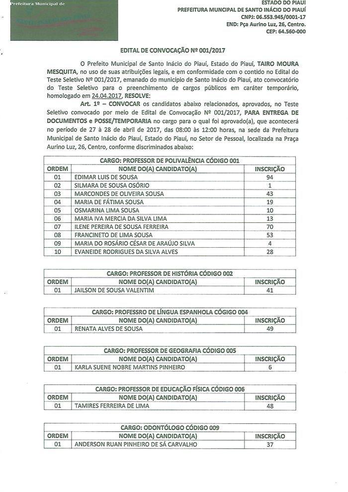Prefeito convoca aprovados em teste seletivo - Imagem 1