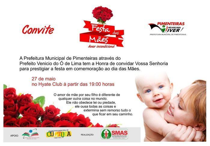 Festa das mães será nesse sábado em Pimenteiras  - Imagem 1