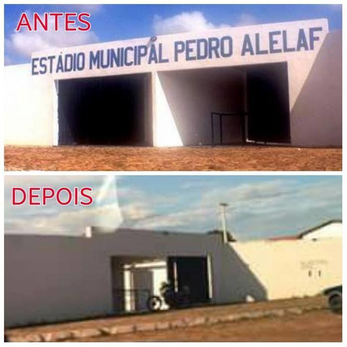 Retirada de nome de estádio da fachada gera polêmica em Parnaíba - Imagem 1