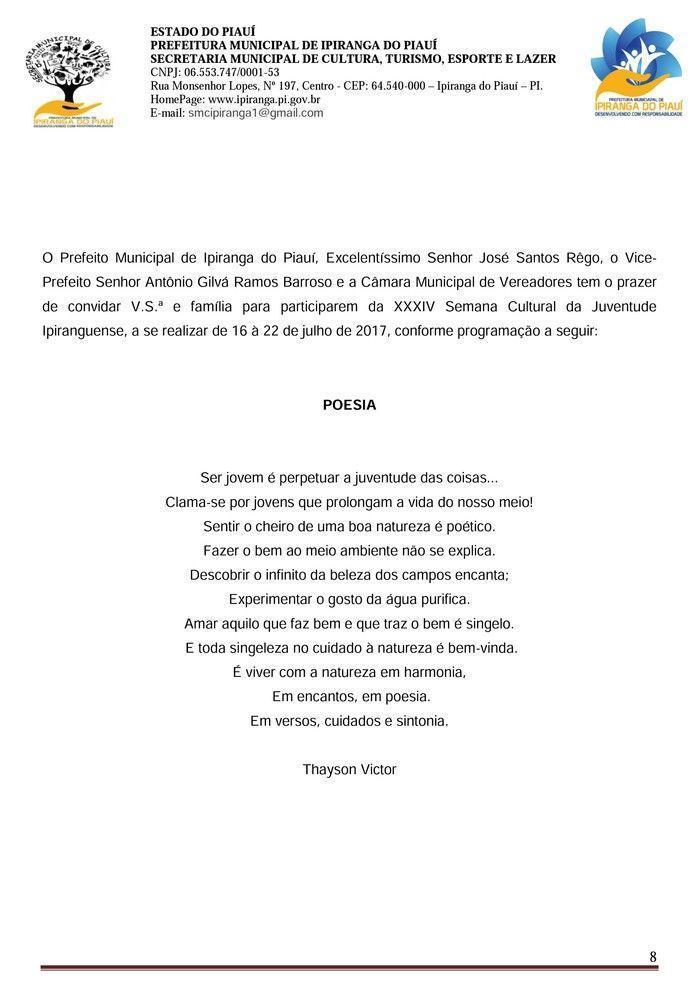 Divulgada a Programação da XXXIV Semana da Juventude - Imagem 1