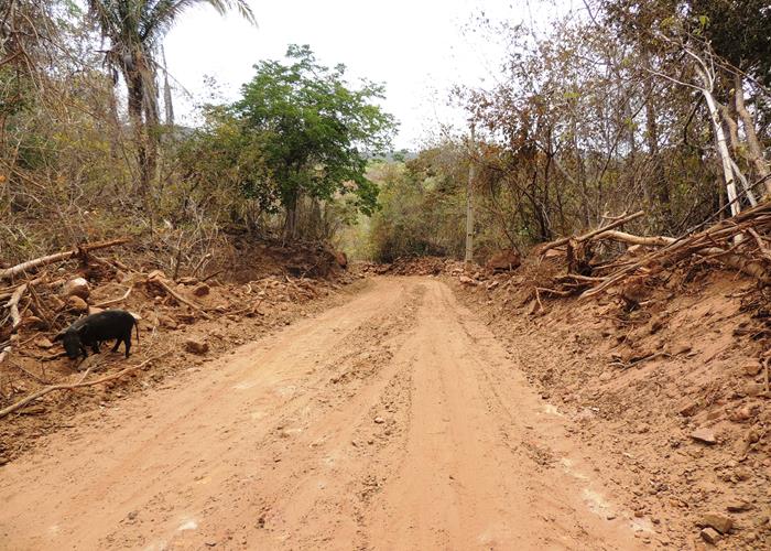 Estrada da comunidade Sossego (Crédito: Edinardo Pinto)