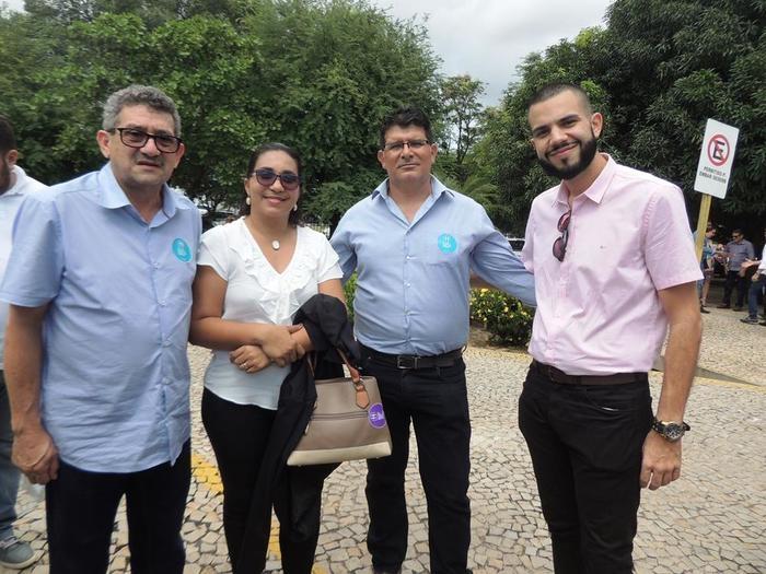 Prefeito Alvimar Martins, professora Ana Jaira, Ednaldo Gomes e Arthur Hens - consultor da universidade Cruzeiro do Sul (Crédito: Edinardo Pinto )