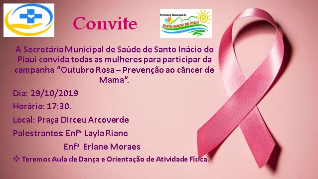 Secretaria municipal de saúde de Santo Inácio realizará palestra sobre o outubro rosa  - Imagem 1
