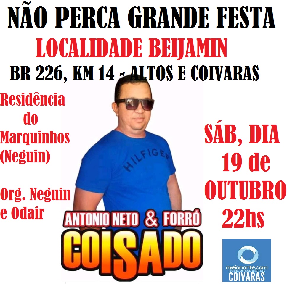 Não Perca! Grande Festa na Localidade Beijamin, sábado dia 19  - Imagem 1