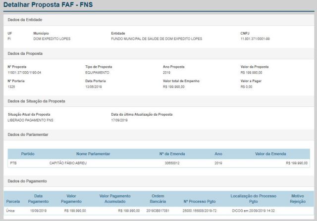 Emenda do Deputado Federal Capitão Fábio Abreu beneficia a saúde de Dom Expedito Lopes - Imagem 5