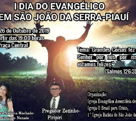 São João da Serra em contagem regressiva para comemorar dia do evangélico