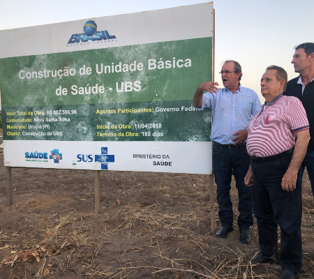 Prefeito assina ordem de serviço de UBS padrão Ministério da Saúde no distrito Nova Santa Rosa