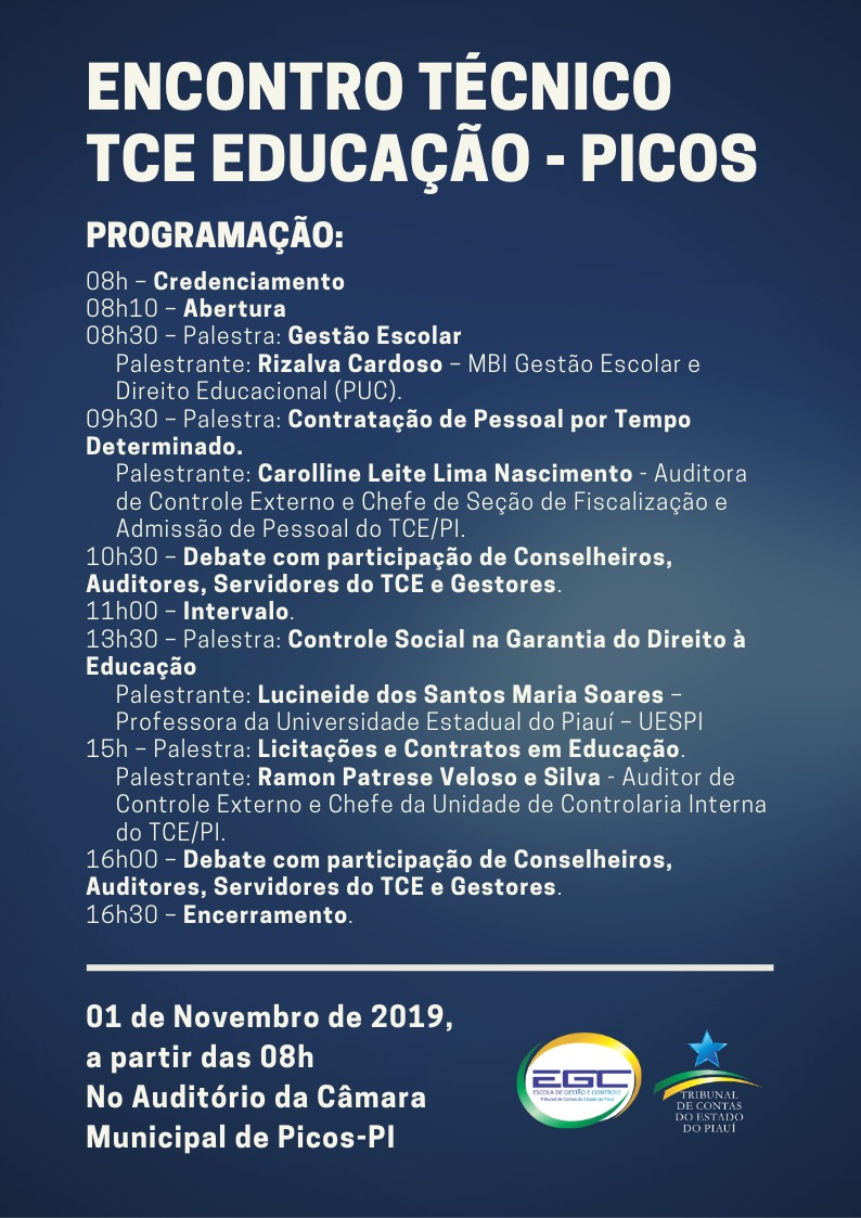 Secretário de Educação de Dom Expedito Lopes  participa do 1º Encontro Técnico TCE Educação - Picos - Imagem 3