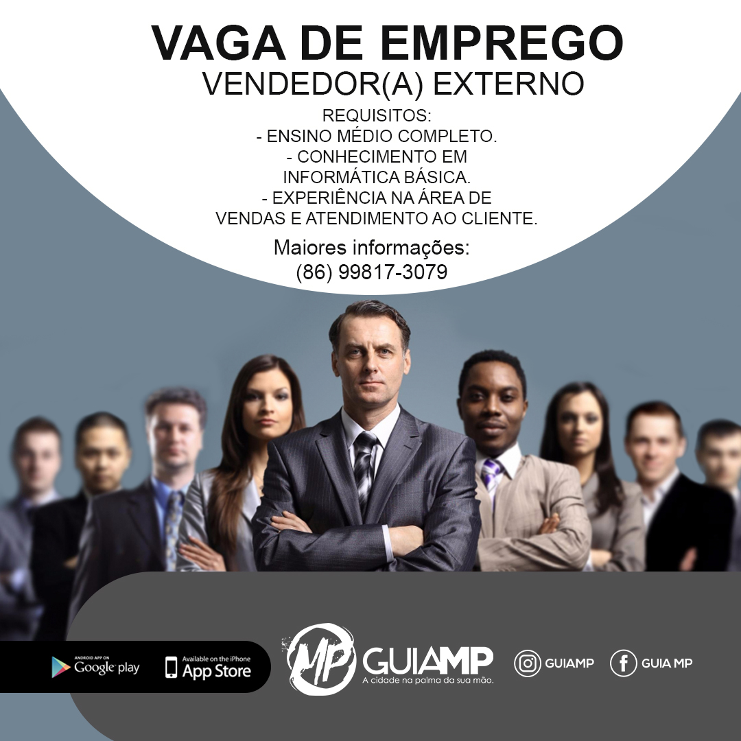 Vaga de Emprego abertas para vendedores(a) externo para a empresa Guia MP - Imagem 1