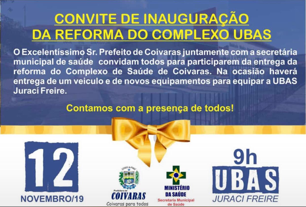 Inauguração de obra: Marcelino Almeida irá inaugurar dia 12 de novembro reforma e modernização da UBS Juraci Freire - Imagem 1