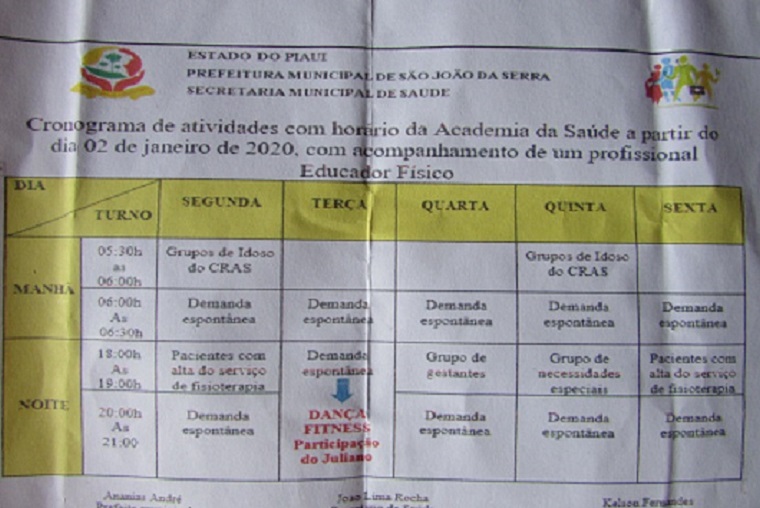 Prefeitura Municipal divulga cronograma de funcionamento da Academia da Saúde - Imagem 1