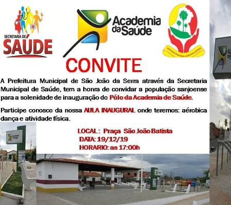 Prefeito Ananias André convida todos para inauguração da Academia da Saúde 
