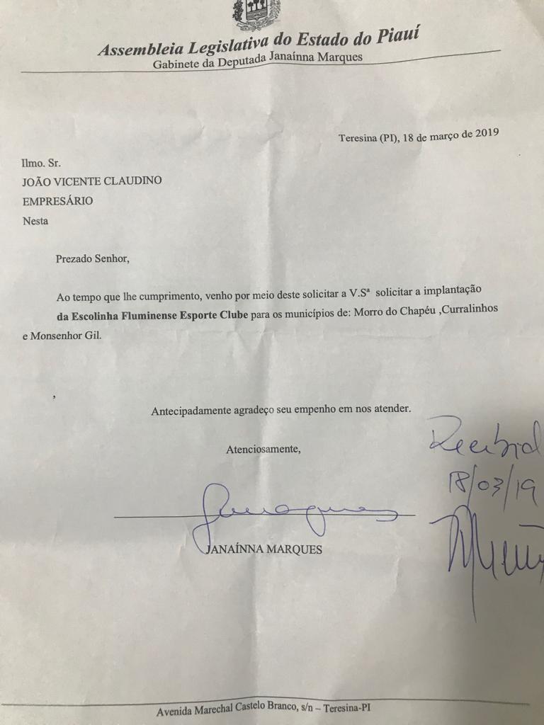 Monsenhor Gil no roteiro de implantação da Escolinha de Futebol do Fluminense - Imagem 2