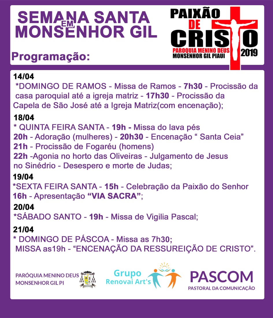 Paróquia do Menino Deus lança programação da Semana Santa  - Imagem 9