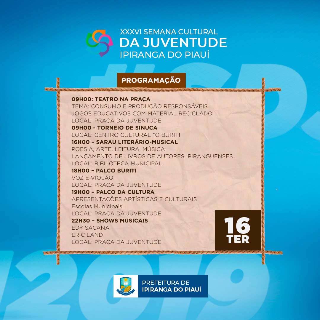 Confira a programação da XXXVI Semana Cultural da Juventude Ipiranguense - Imagem 3