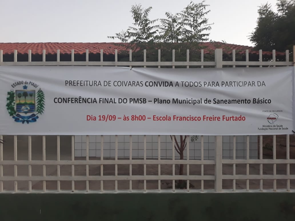  Coivaras realizará no próximo dia 19 a Conferência Municipal de Saneamento Básico 
