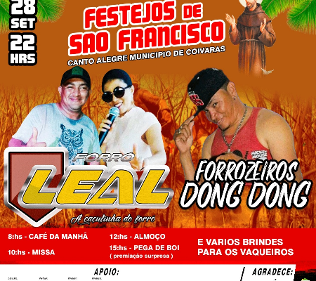 Participe! Tradicional Festa dos Vaqueiros dos Festejos de São Francisco da Comunidade Canto Alegre