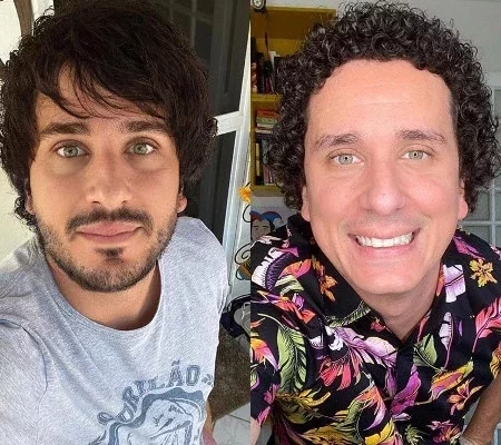 Sem cachos, Rafael Portugal surge com novo visual e surpreende fãs