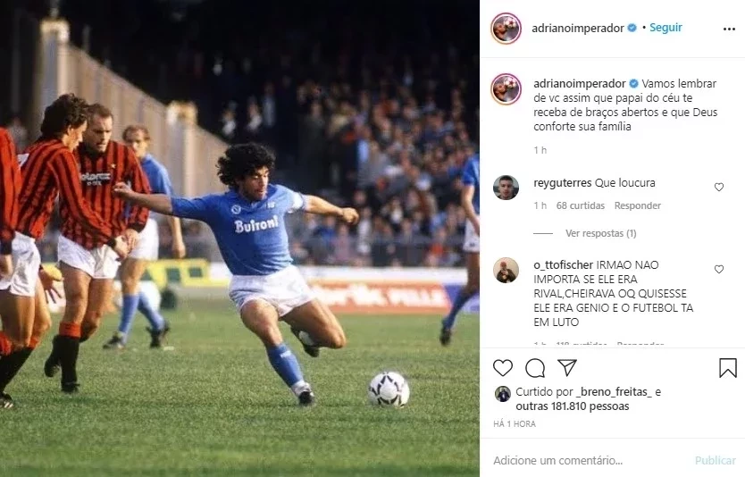 Atletas e artistas lamentam morte do craque Diego Maradona - imagem 30019