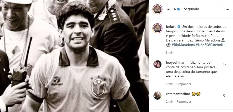 Atletas e artistas lamentam morte do craque Diego Maradona - imagem 30017