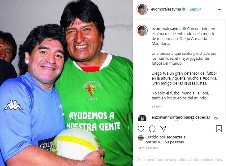 Atletas e artistas lamentam morte do craque Diego Maradona - imagem 30023