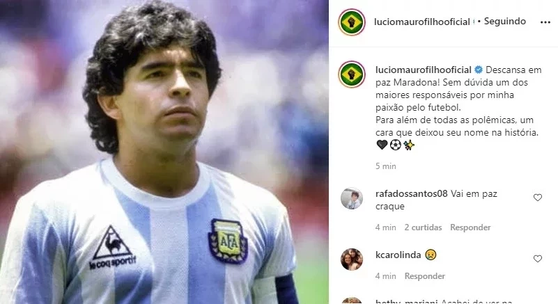 Atletas e artistas lamentam morte do craque Diego Maradona - imagem 30018