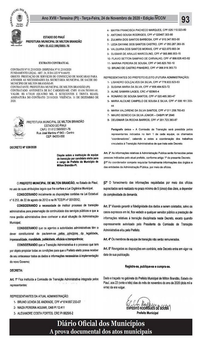 Milton Brandão: Prefeito eleito Evangelista Resende, aguarda as primeiras informações após a criação das comissões de transição  - Imagem 1