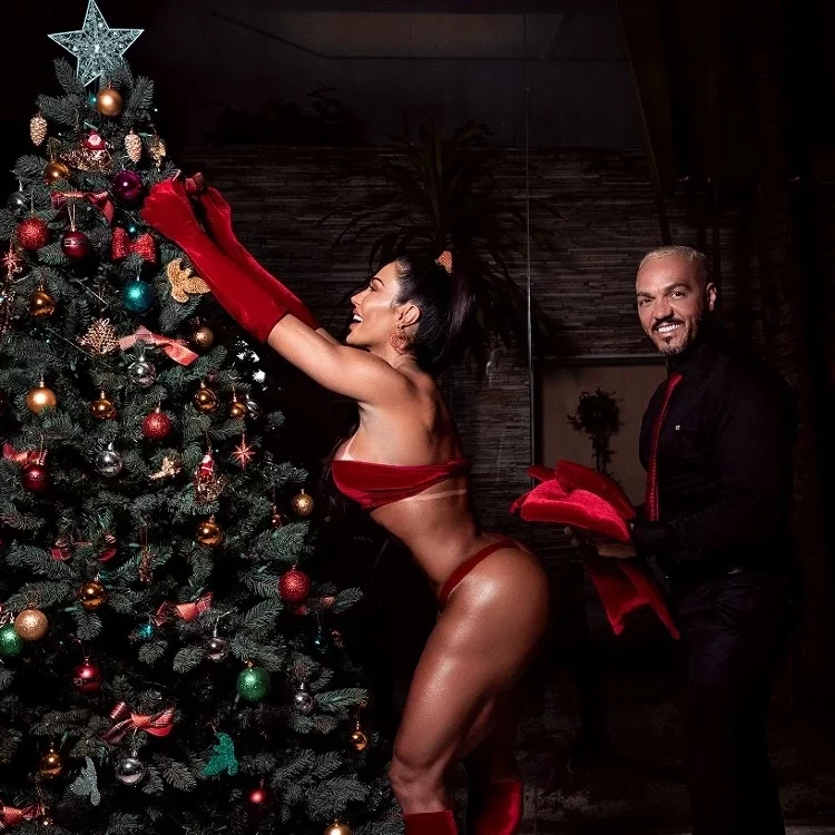 Gracyanne Barbosa 'monta' árvore de Natal em clima quente com Belo  - imagem 30935