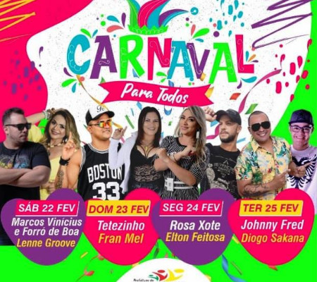 Prefeitura de Barro Duro divulga atrações do Carnaval 2020