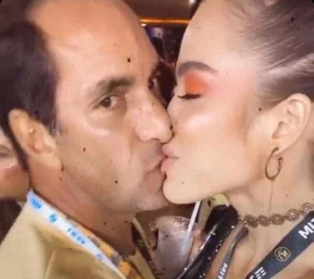 Modelo que acusou Marcos Mion de assédio troca beijos com Edmundo