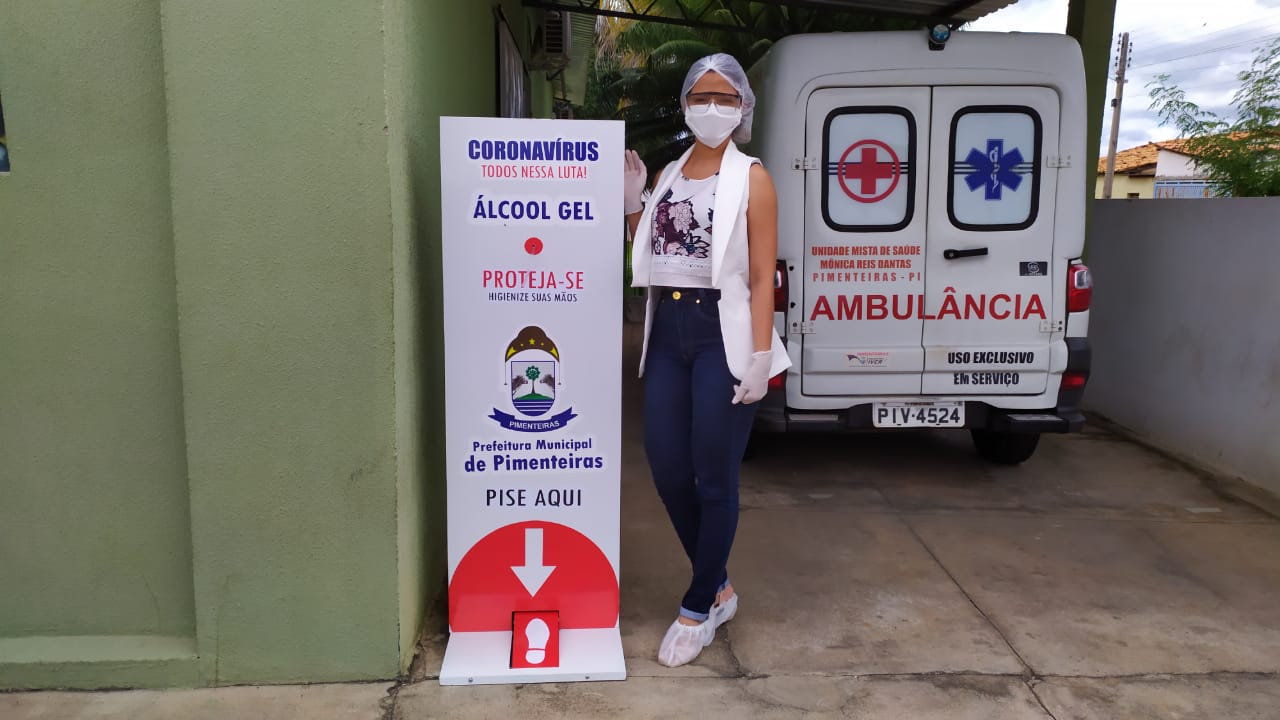 Distribuição de totens com álcool em gel pelos locais públicos de Pimenteiras  - Imagem 5